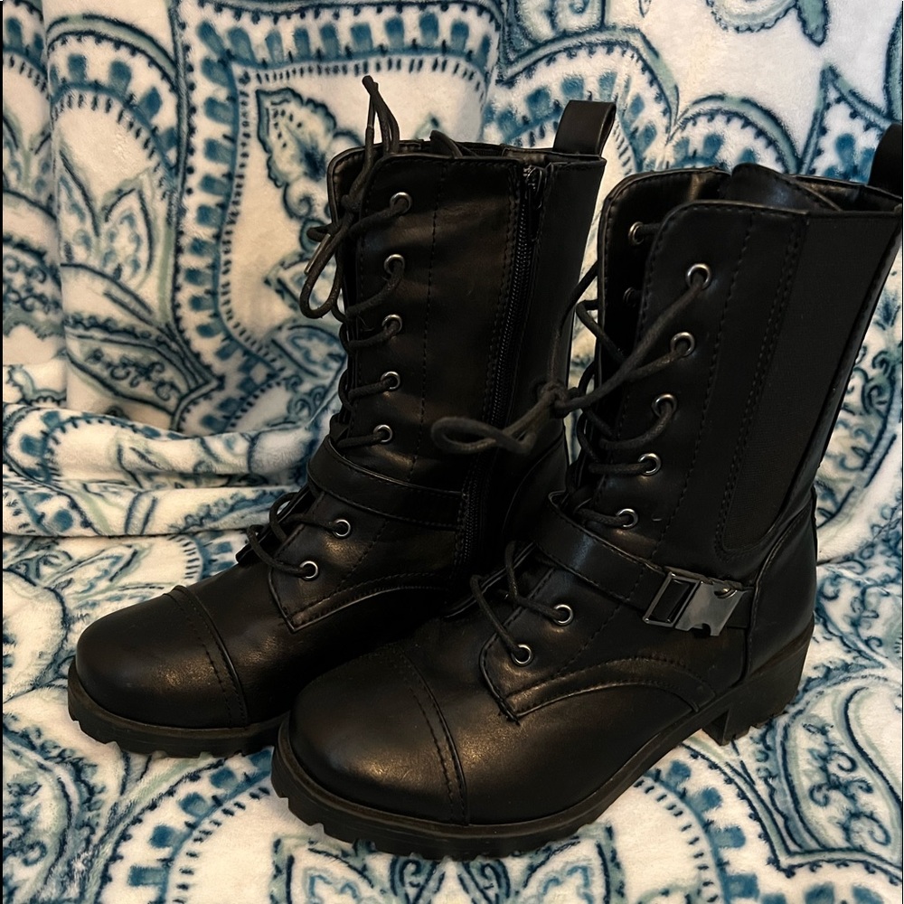 Zippered Combat Boots